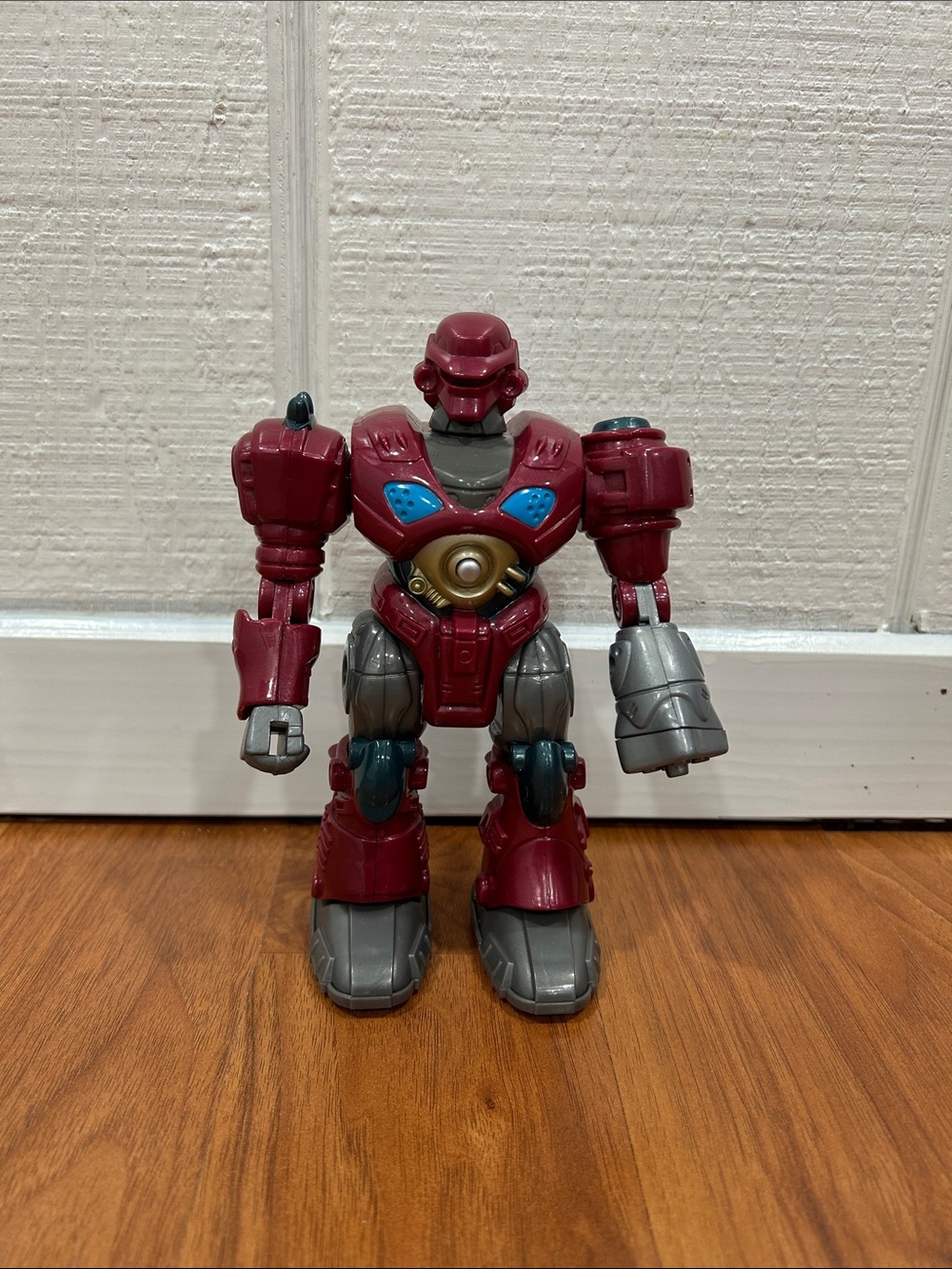 Maroon and Gray Robot Action Figure for Active Play